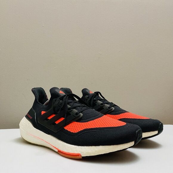 Adidas Ultraboost 21 Men\'s Running Shoes Sneakers FZ2559 Black/Orange Size 12.5 main image 10